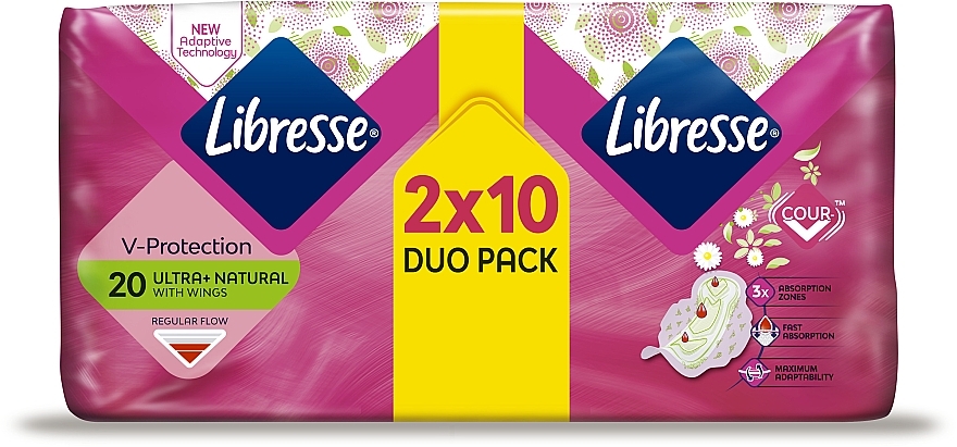 Sanitary Pads, 20 pcs - Libresse 20 Ultra Thin Aloe Vera&Camomile Normal Soft — photo N2