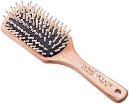 Fragrances, Perfumes, Cosmetics Massage Wood Hair Brush, 1603-M - Lila Rossa Green Line