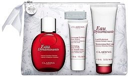 Fragrances, Perfumes, Cosmetics Set - Clarins Eau Dynamisante Christmas 2021 Set (b/lot/100ml + deo/100ml + b/scr/30ml + bag)