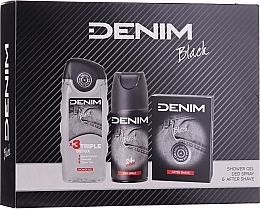 Fragrances, Perfumes, Cosmetics Denim Black - Set (ash/lot/100ml + deo/150ml + sh/gel/250ml) 