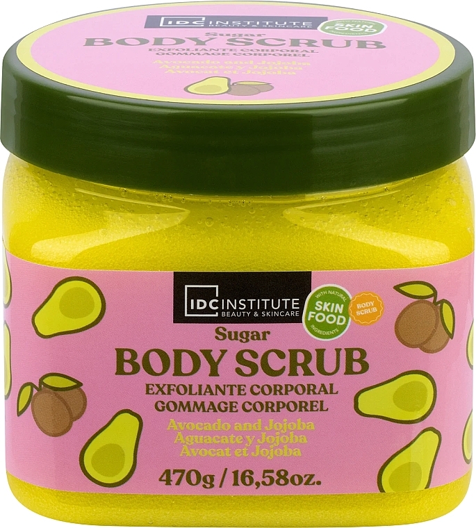 Body Sugar Scrub - IDC Institute Sugar Body Scrub Avocando & Jojoba — photo N1