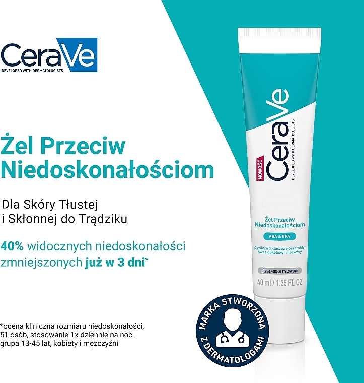 Active Anti-Acne Care Gel with Salicylic, Lactic & Glycolic Acids - CeraVe — photo N4