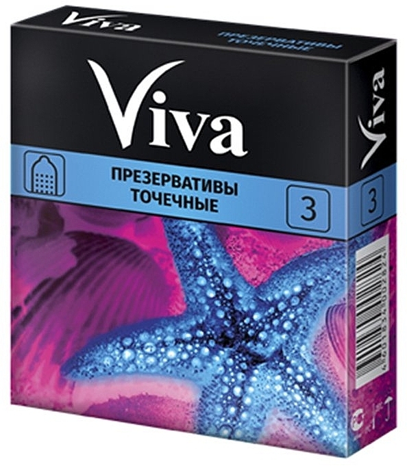 Dotted Latex Condoms, 3 pcs - Viva — photo N1