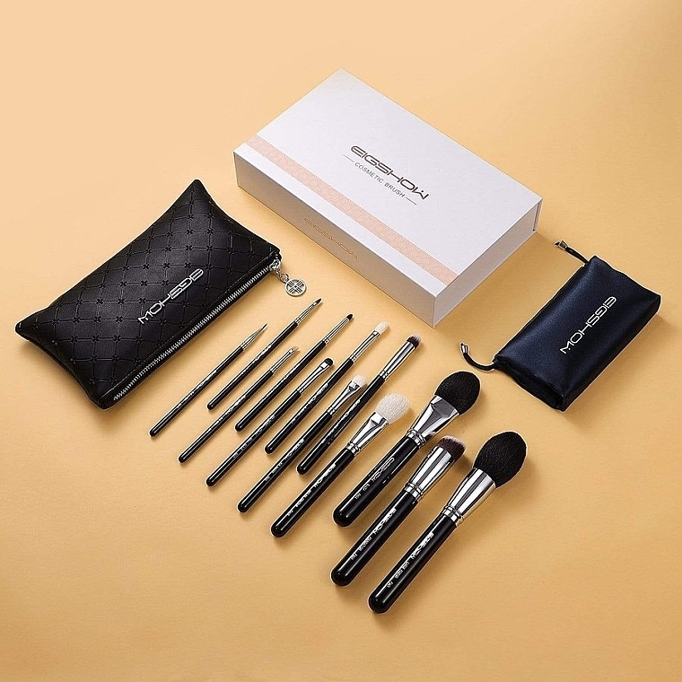Makeup Brush Set, bright silver - Eigshow Beauty Makeup Brush Master Light Gun Black — photo N1