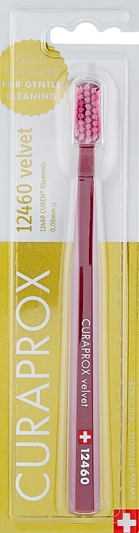 Toothbrush 'Velvet CS 12460', burgundy and pink - Curaprox — photo N1