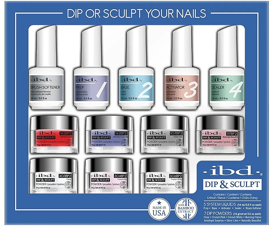 Set, 12 products - IBD Dip & Sculpt Your Nails Kit — photo N1