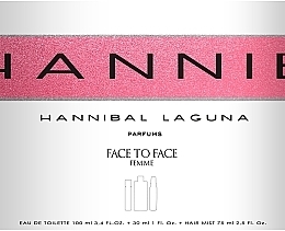 Hannibal Laguna Face To Face - Set (edt/100ml + edt/30ml + h/mist/75ml) — photo N2