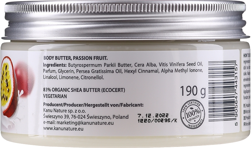 Body Butter "Passion Fruit" - Kanu Nature Passion Fruit Body Butter — photo N2