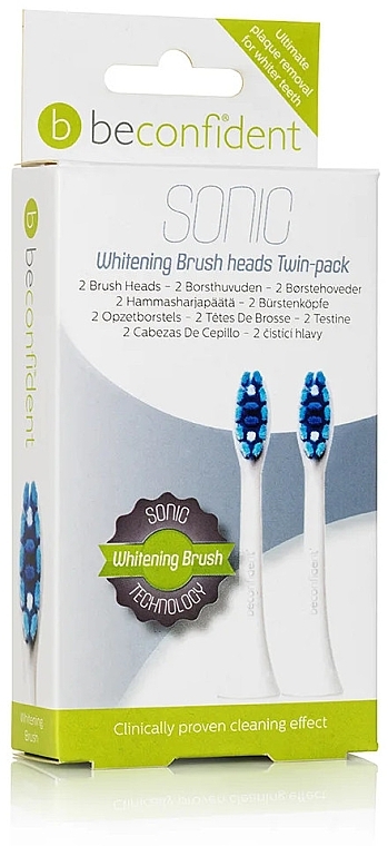 Electric Toothbrush Heads, white, 2 pcs. - Beconfident Sonic Whitening Brush Heads White 2 Units — photo N1