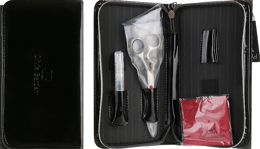 Hair Cutting Scissors, black lacquered case - Olivia Garden PrecisionCut 5.75 — photo N2