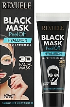 Black Facial Mask "Hyaluron" - Revuele Black Mask Peel Off Hyaluron — photo N2