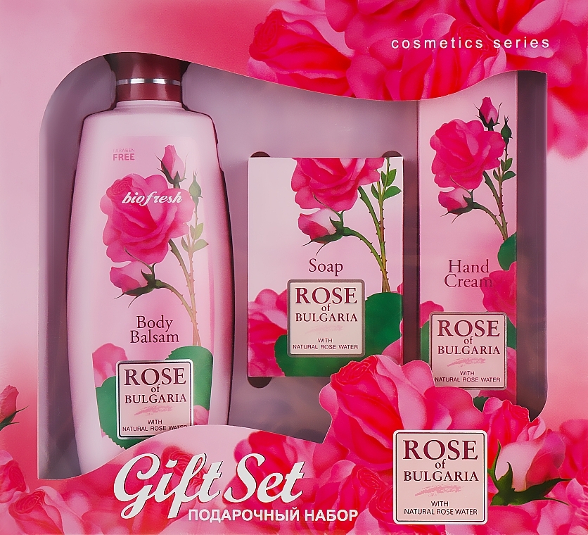 Set - BioFresh Rose of Bulgaria Gift Set (b/balm/330ml + soap/100g + h/cr/75ml) — photo N1