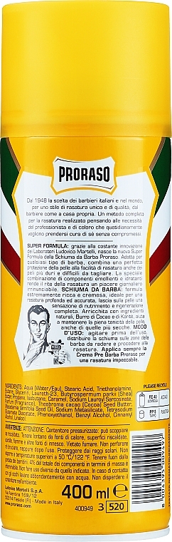 Shaving Cocoa Butter Foam - Proraso Yellow Shaving Foam — photo N4