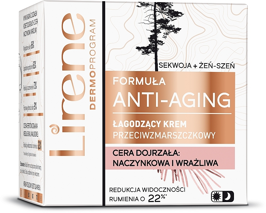 Soothing Anti-Wrinkle Face Cream "Sequoia & Ginseng" - Lirene Formula Anti-Aging — photo N5