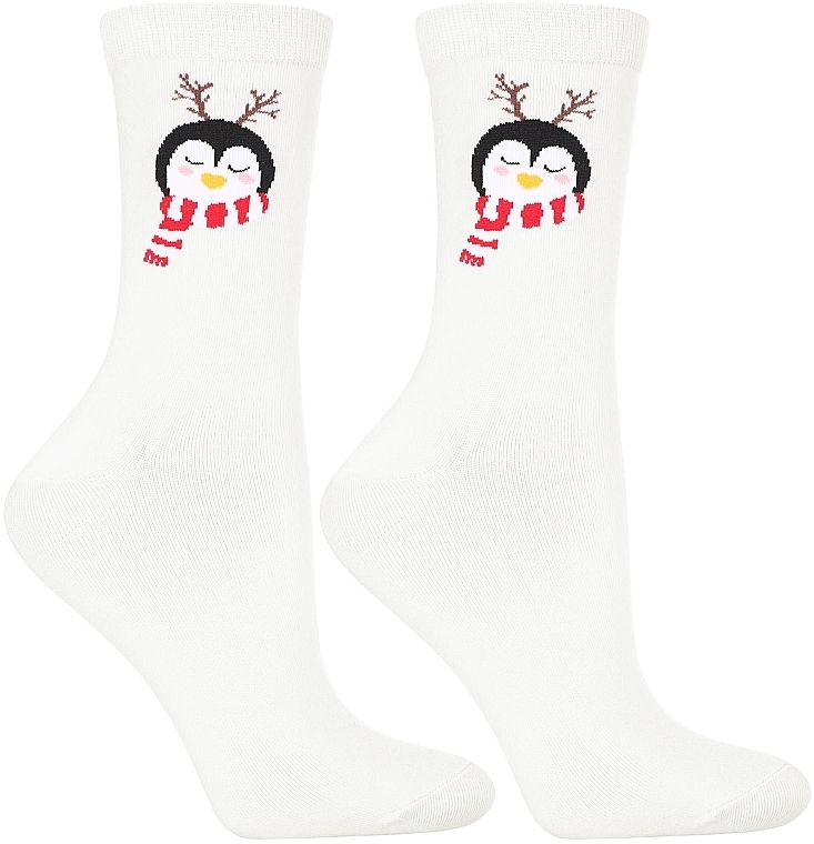 Women Socks with Christmas Motif CSLS250-020, grey - Moraj — photo N1