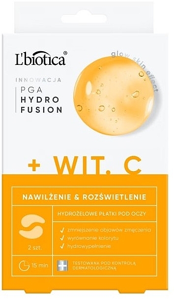 Vitamin C Hydrogel Eye Patches - L'biotica PGA Hydro Fusion  — photo N1