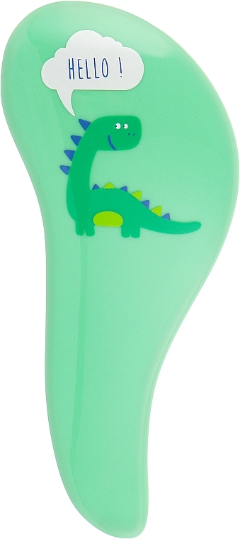 Kids Brush for Frizzy, Long Hair, green - Sibel D-Meli-Melo Mini Dino — photo N2