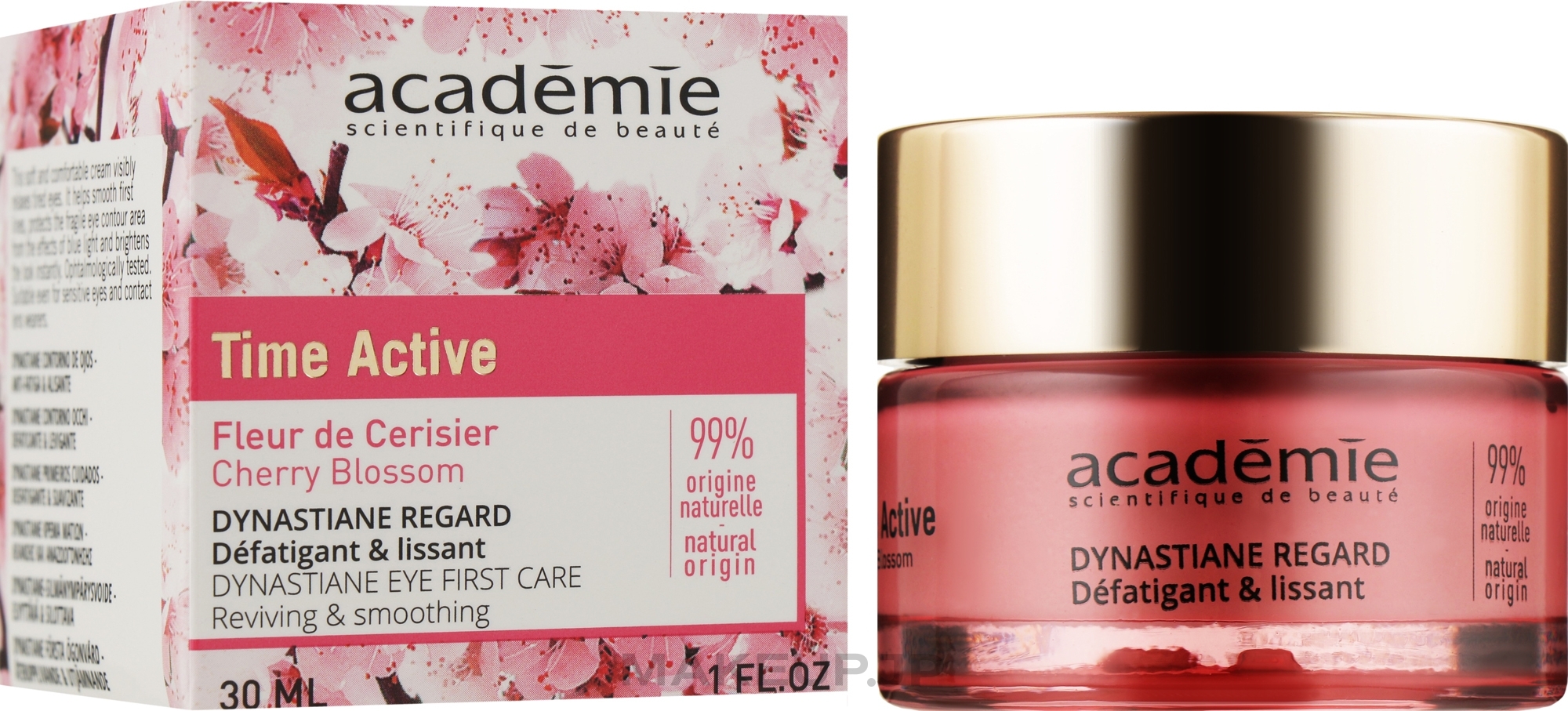 Smoothing Eye Cream - Academie Time Active Cherry Blossom Dynastiane Eye First Care — photo 30 ml