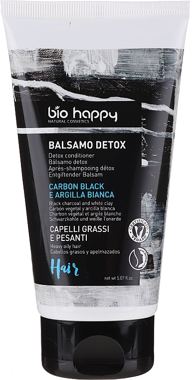 Detoxifying Conditioner "Black Charcoal & White Clay" - Bio Happy Detox Conditioner Black Charcol And White Clay — photo N2