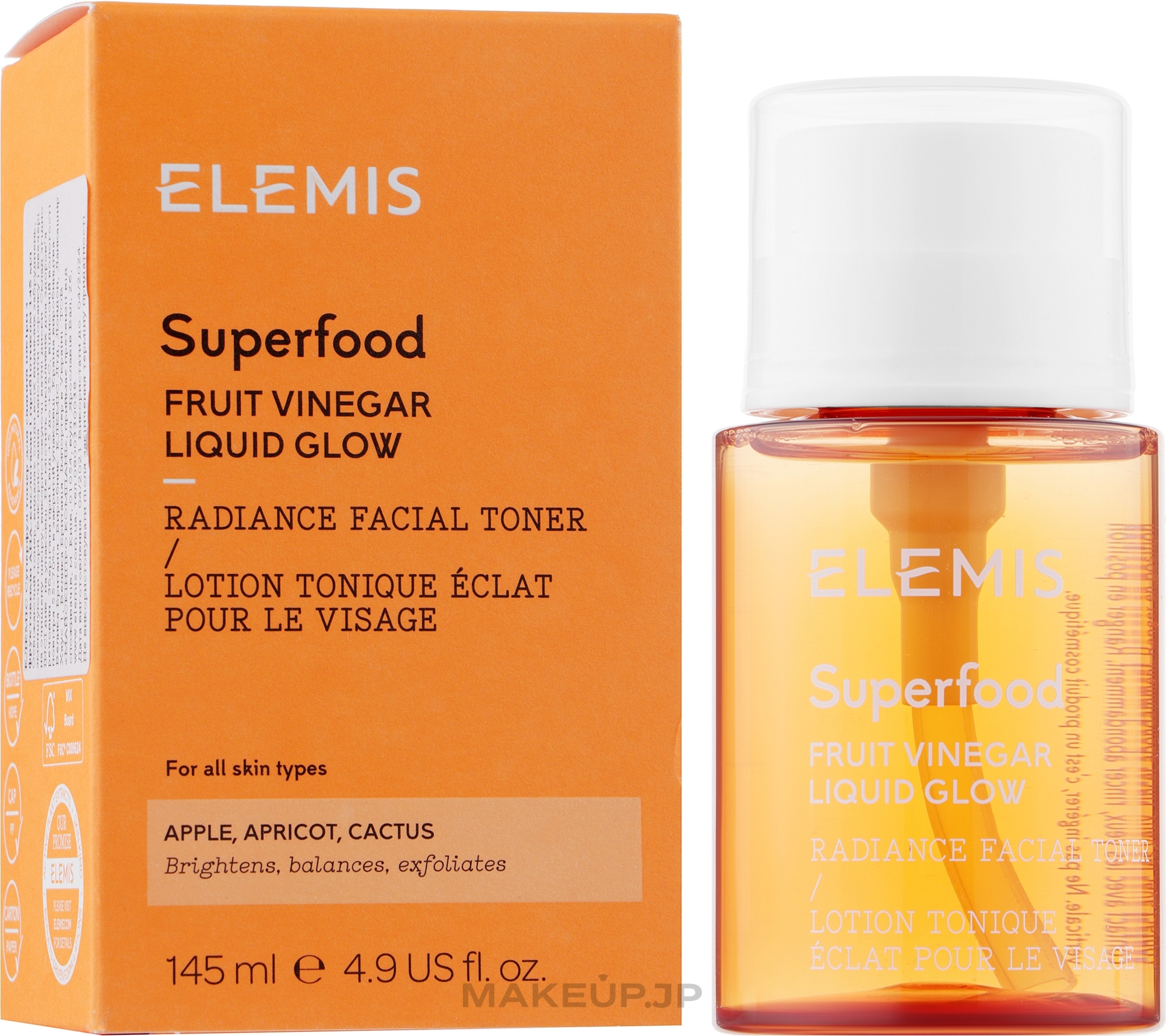 Radiance Face Toner - Elemis Superfood Fruit Vinegar Liquid Glow — photo 145 ml