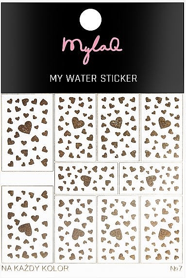 Hearts False Nails 7 - MylaQ My Water Sticker — photo N1