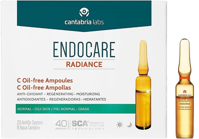 Vitamin C Ampoules for Normal to Oily Skin - Cantabria Labs Endocare C Oil Free Ampoules — photo N4
