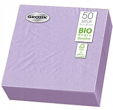Fragrances, Perfumes, Cosmetics Two-Layer Paper Tissues, 33x33 cm, lilac, 50 pcs - Grosik
