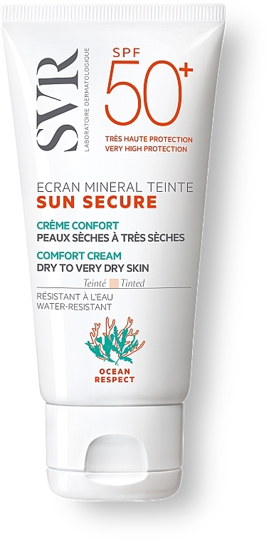 Tinted Sunscreen for Dry and Extra Dry Skin - SVR Sun Secure Ecran Mineral Teinte Comfort Cream SPF50+ — photo N2