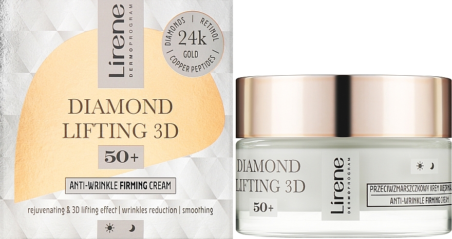 Smoothing Face Cream 50+ - Lirene Diamond lifting 3D Cream — photo N2