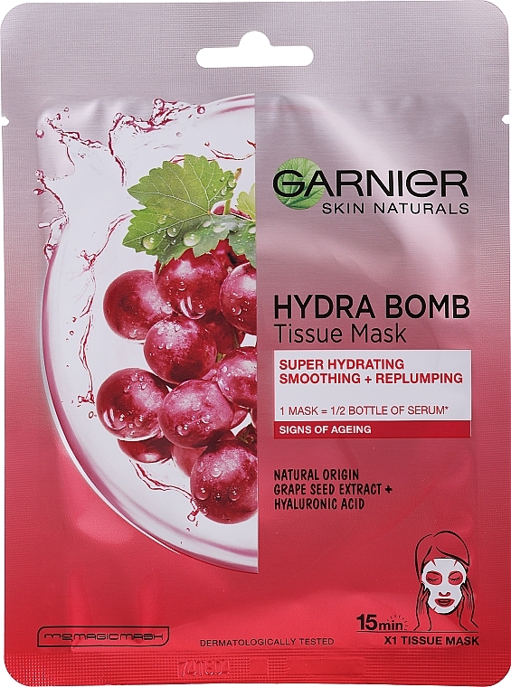 Super Moisturizing Sheet Mask for Skin with Signs of Aging - Garnier Skin Naturals Hydra Bomb — photo N1