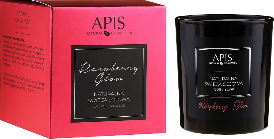 Natural Soy Candle - APIS Professional Raspberry Glow Soy Candle — photo N1