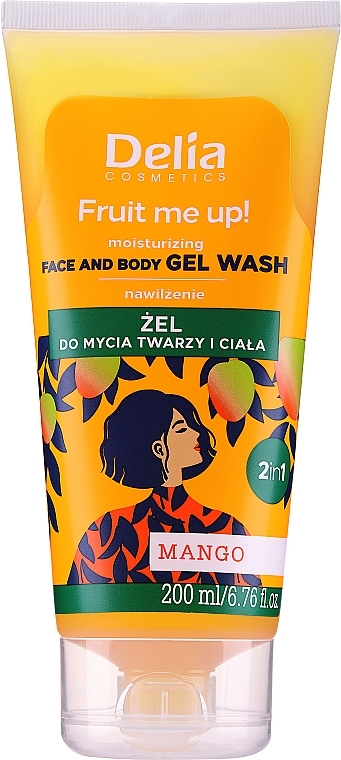 Face & Body Wash Gel with Mango Scent - Delia Fruit Me Up! Mango Face & Body Gel Wash — photo N1