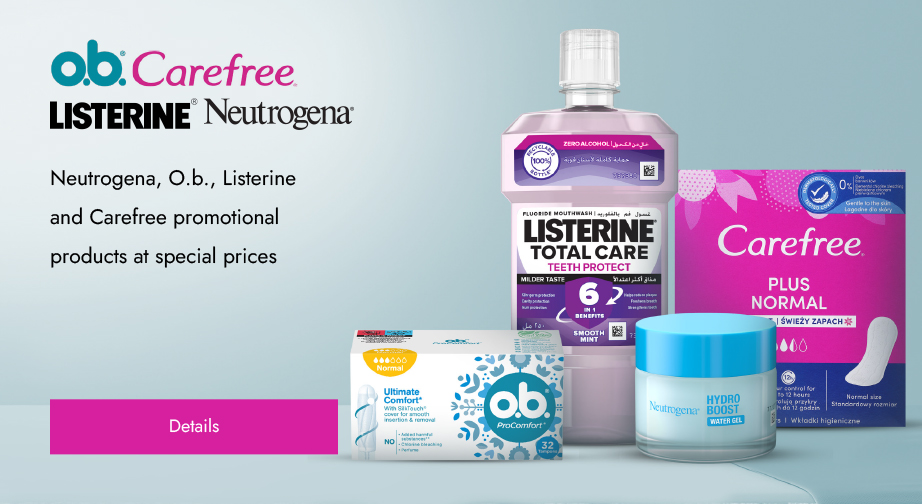 Special Offers from Neutrogena, O.b., Listerine and Carefree