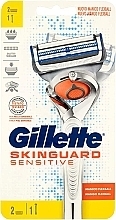 Razor + 2 Blade Refills - Gillette Skinguard Sensitive Power Flexball — photo N1