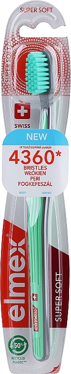 Toothbrush, super-soft, turquoise - Elmex Super Soft Toothbrush — photo N1