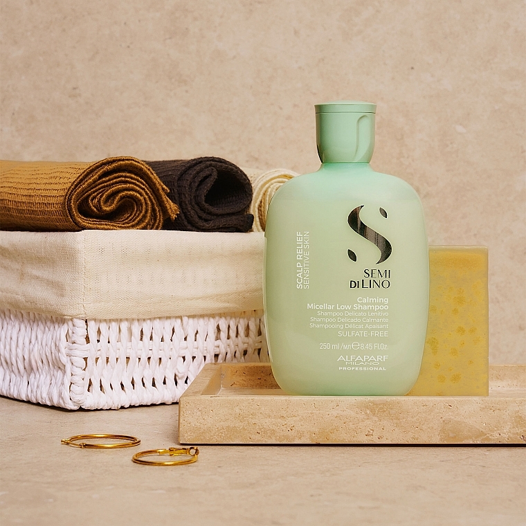 Soothing Micellar Shampoo - Alfaparf Semi Di Lino Scalp Relief Calming Micellar Low Shampoo — photo N5