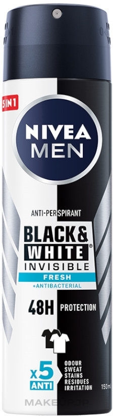 Antiperspirant Deodorant Spray "Invisible for Black and White" - NIVEA Invisible For Black&White Fresh 48 hour — photo 150 ml