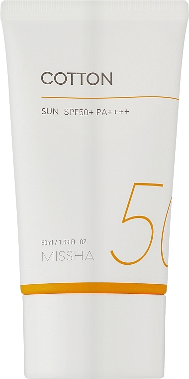 Velvet Sunscreen - Missha All Around Safe Block Cotton Sun SPF 50+ PA++++ — photo N1