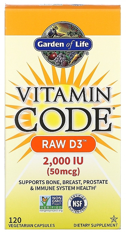 Food Supplement - Garden of Life Vitamin Code Raw D3, 50 mcg — photo N6