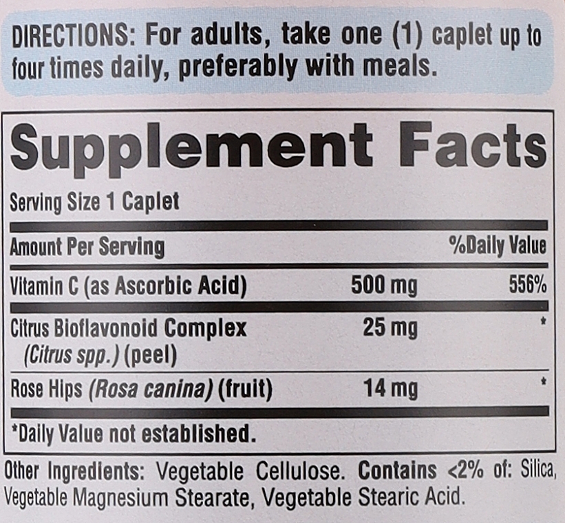 Vitamin C with Bioflavonoids & Rosehip Dietary Supplement - Puritan's Pride Vitamin C-500 Mg With Bioflavonoids & Rose Hips — photo N3