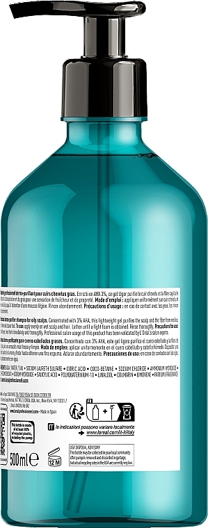 Anti-Oiliness Shampoo - L'Oreal Professionnel Scalp Advanced Anti-Oiliness Shampoo — photo N3