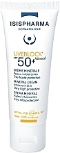 Fragrances, Perfumes, Cosmetics Mineral Sunscreen SPF 50+ - Isispharma Uveblock SPF50+ Mineral Cream