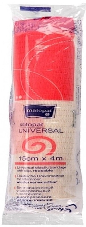 Universal Elastic Bandage with Fastener, 15 cm x 4 m - Matopat Universal — photo N1