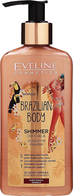 Body Shimmer with Golden Dust - Eveline Cosmetics Brazilian Body Shimmer — photo N11