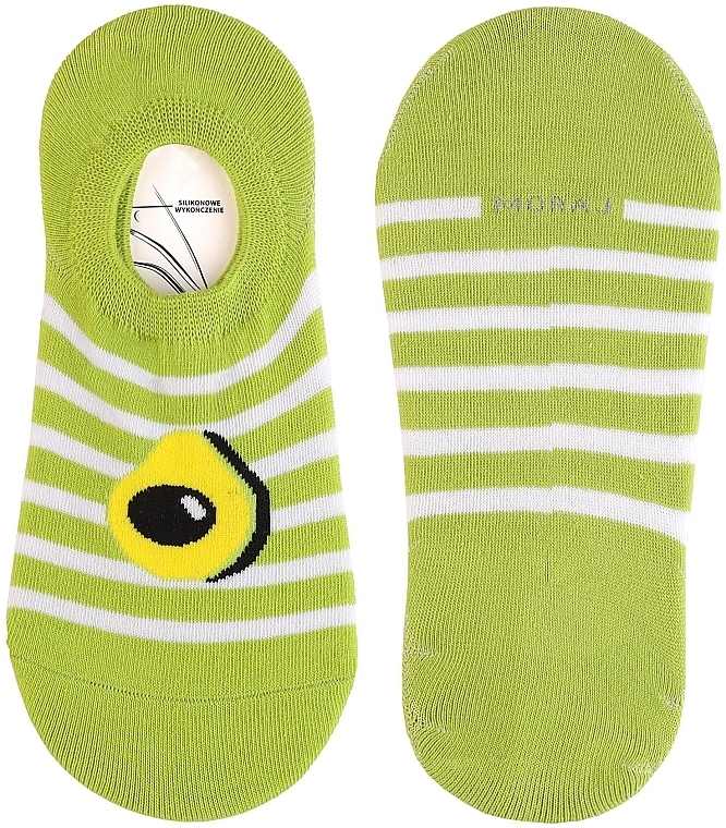 Women's Low-Cut Socks, Green Fruit Pattern - Moraj — photo N1