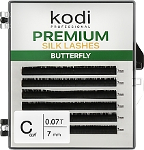 Butterfly Green C 0.07 False Eyelashes (6 rows: 7 mm) - Kodi Professional — photo N1