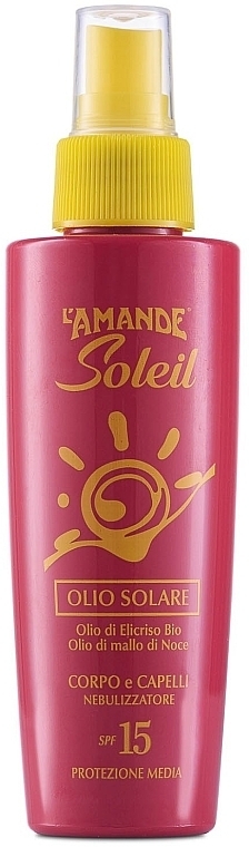 Sunscreen Oil SPF15 - L'Amande Soleil Olio Solare Corpo Capelli SPF 15 — photo N1