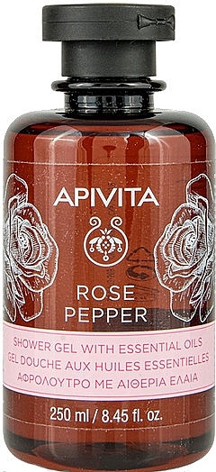 Shower Gel with Essential Oils "Rose and Pepper" - Apivita Shower Gel Rose & Black Pepper — photo N1