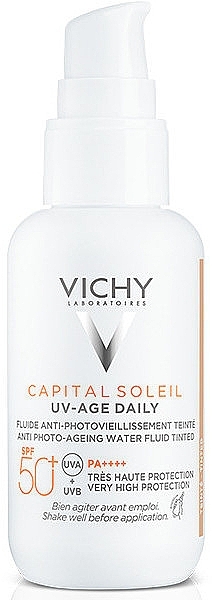 Anti-photoaging Face Weightless Sunscreen Fluid with a Universal Tinting Pigment, SPF 50+ - Vichy Capital Soleil UV-Age Daily — photo N4