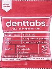 Fluoride Tooth Cleaning Tablets for Kids "Strawberry" - Denttabs Teeth Cleaning Tablets Kids Strawberry With Fluoride — photo N1